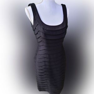 CARMEN MARC VALVO COUTURE Scoop Neck Knee Length Black Dress , Women's size 8